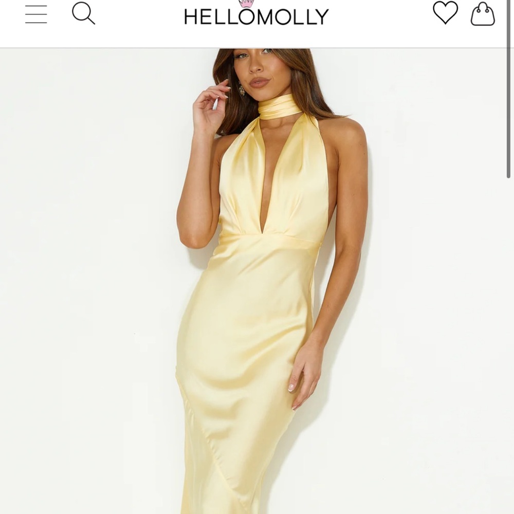 Hello Molly yellow satin dress